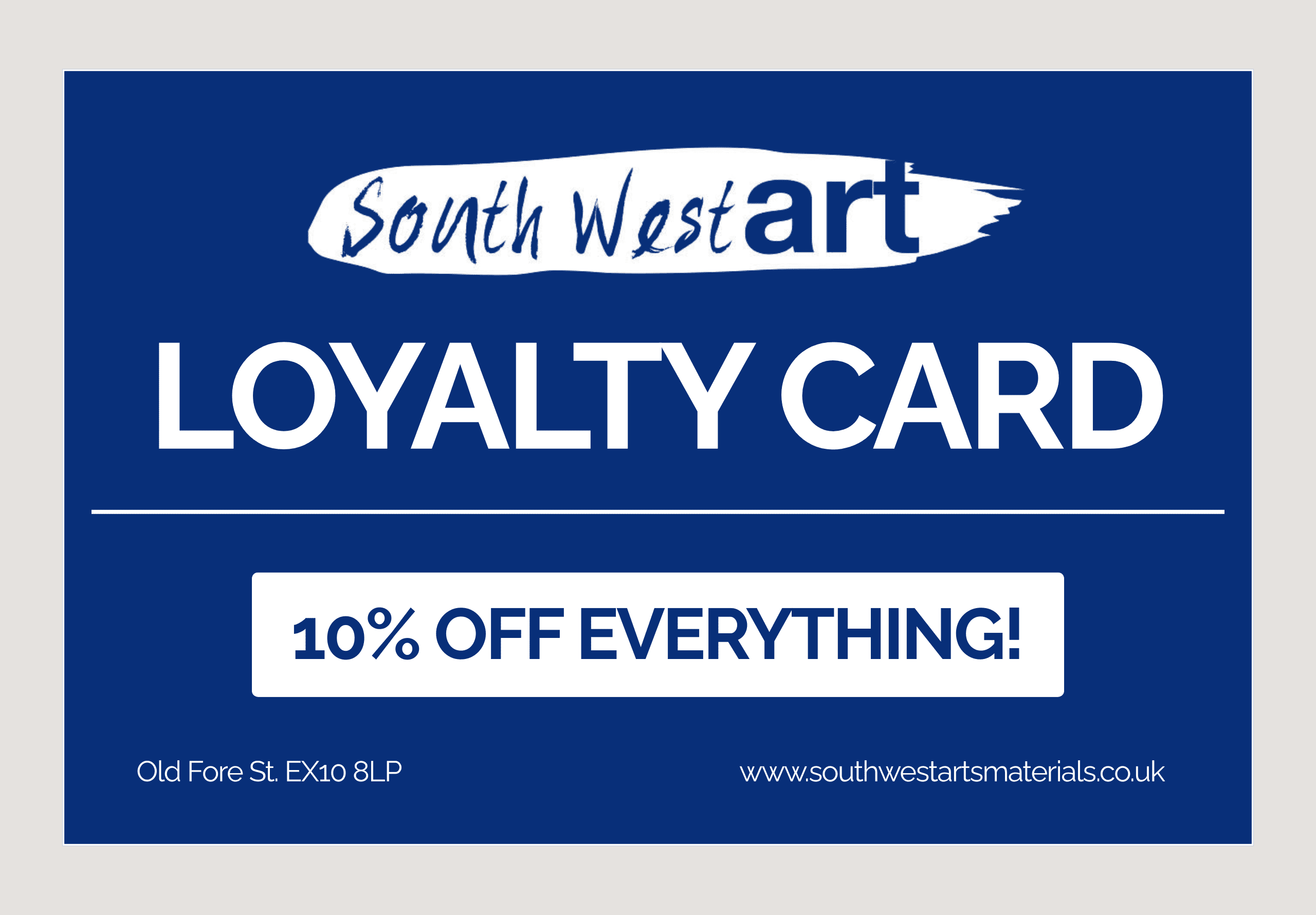 Loyalty card Fine art material loyalty card